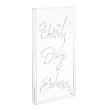 Best Day Ever Contemporary Glam Acrylic Box USB Operated LED Neon Light - JONATHAN Y